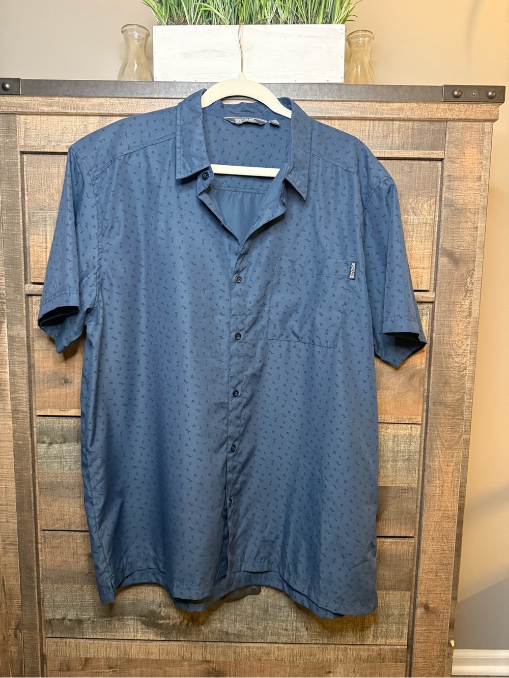 Regatta Great Outdoors Men's Short-Sleeve Button-Down Shirt - Blue. Size XXL